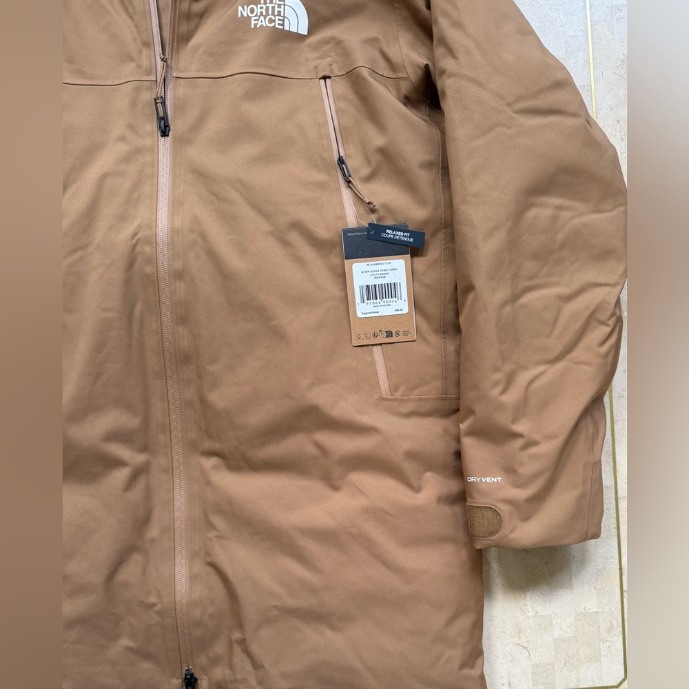 The North Face Mountain Range Down Parka 600 Men's Sz M Utility Brown NWT $400 - Picture 5 of 16